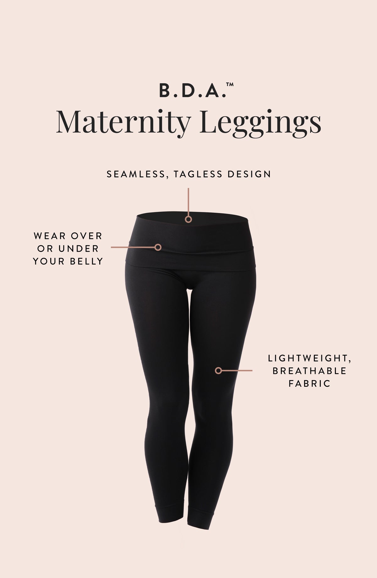 Oh So Soft Women's Maternity Full Length Leggings Black Small at