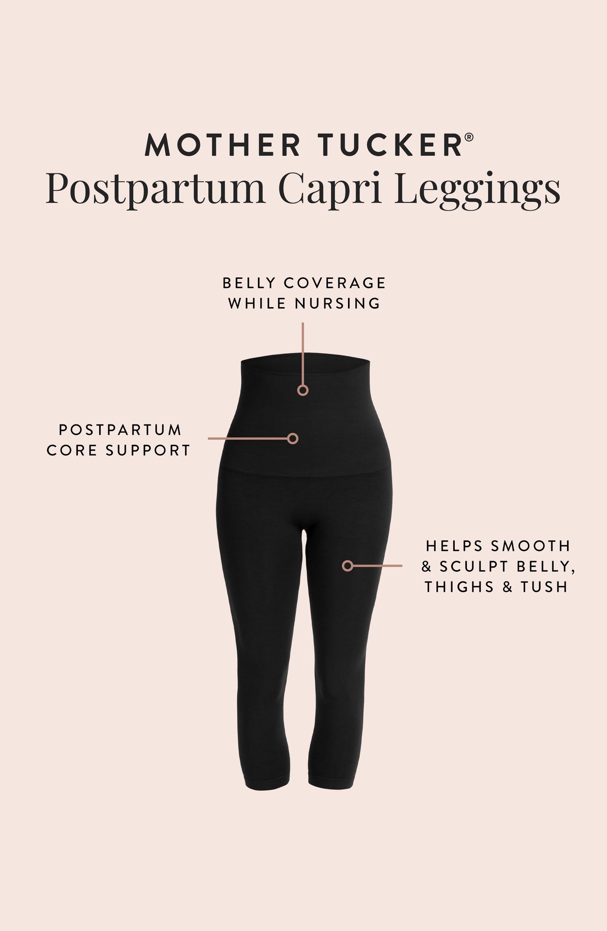 Belly Bandit Mother Tucker Compression Postpartum Active Capri Leggings -  Large