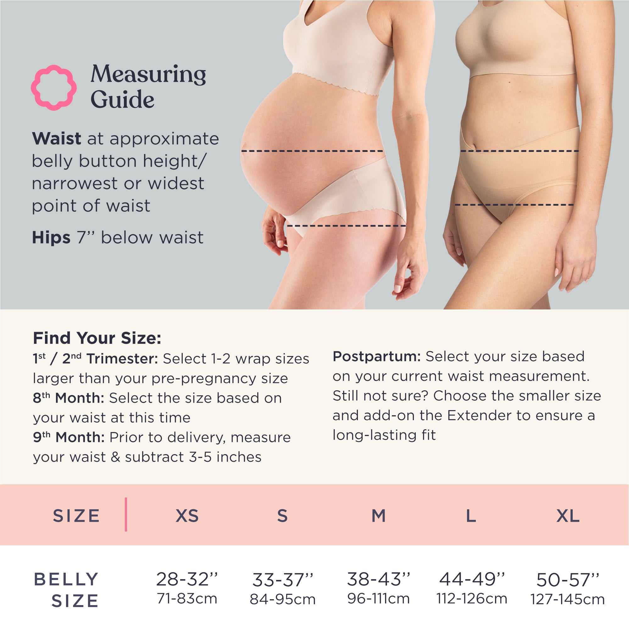 Weeks Months Pregnant Small Belly Original Belly Wrap