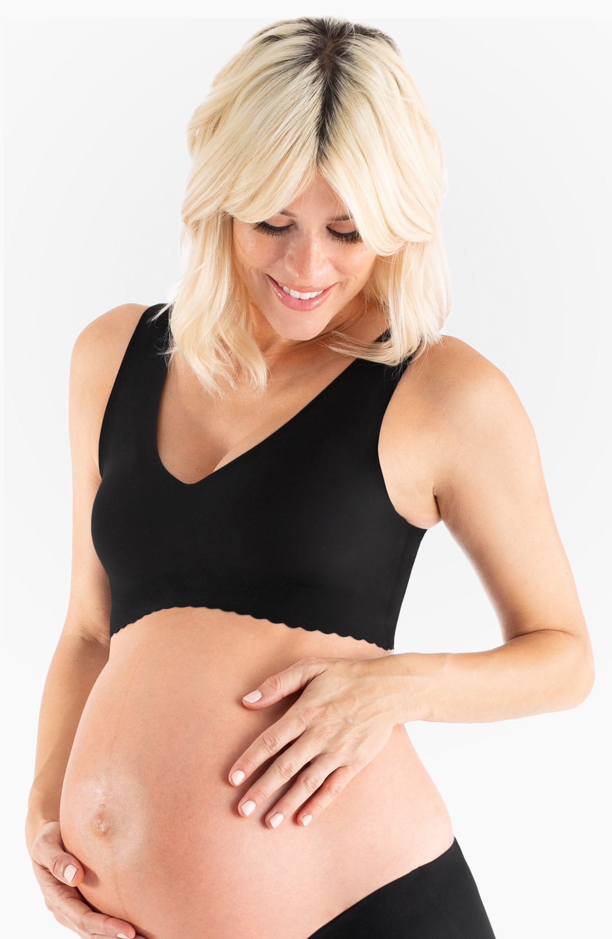 Comfy Seamless Bra: Wireless V Neck Bra For Before, During & After  Pregnancy – Belly Bandit