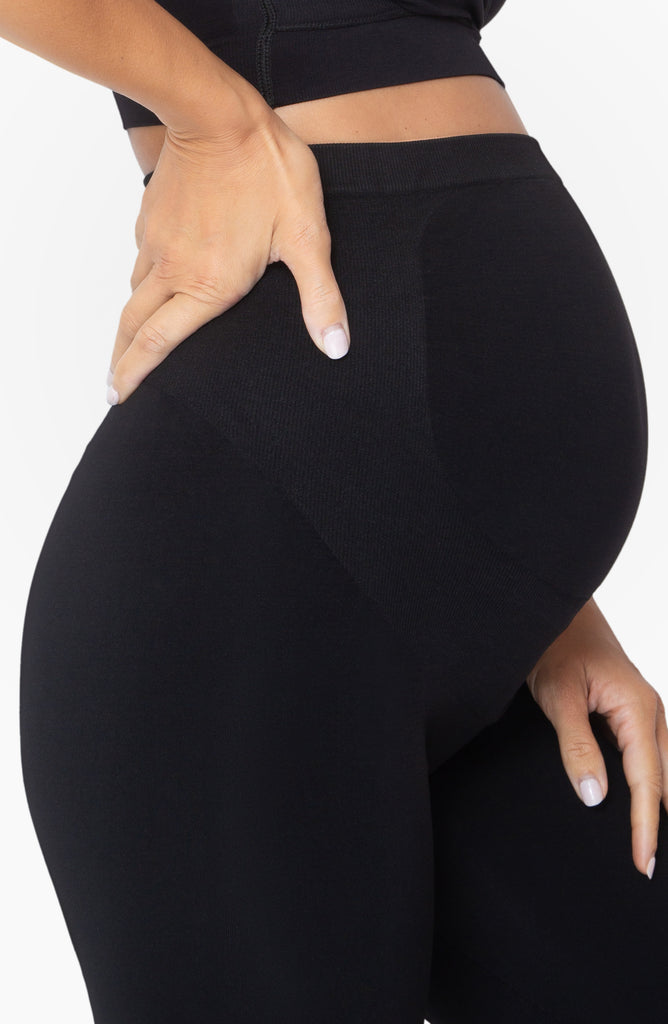 Mavis Seamless Belly Support Maternity Panty in Black by Spring