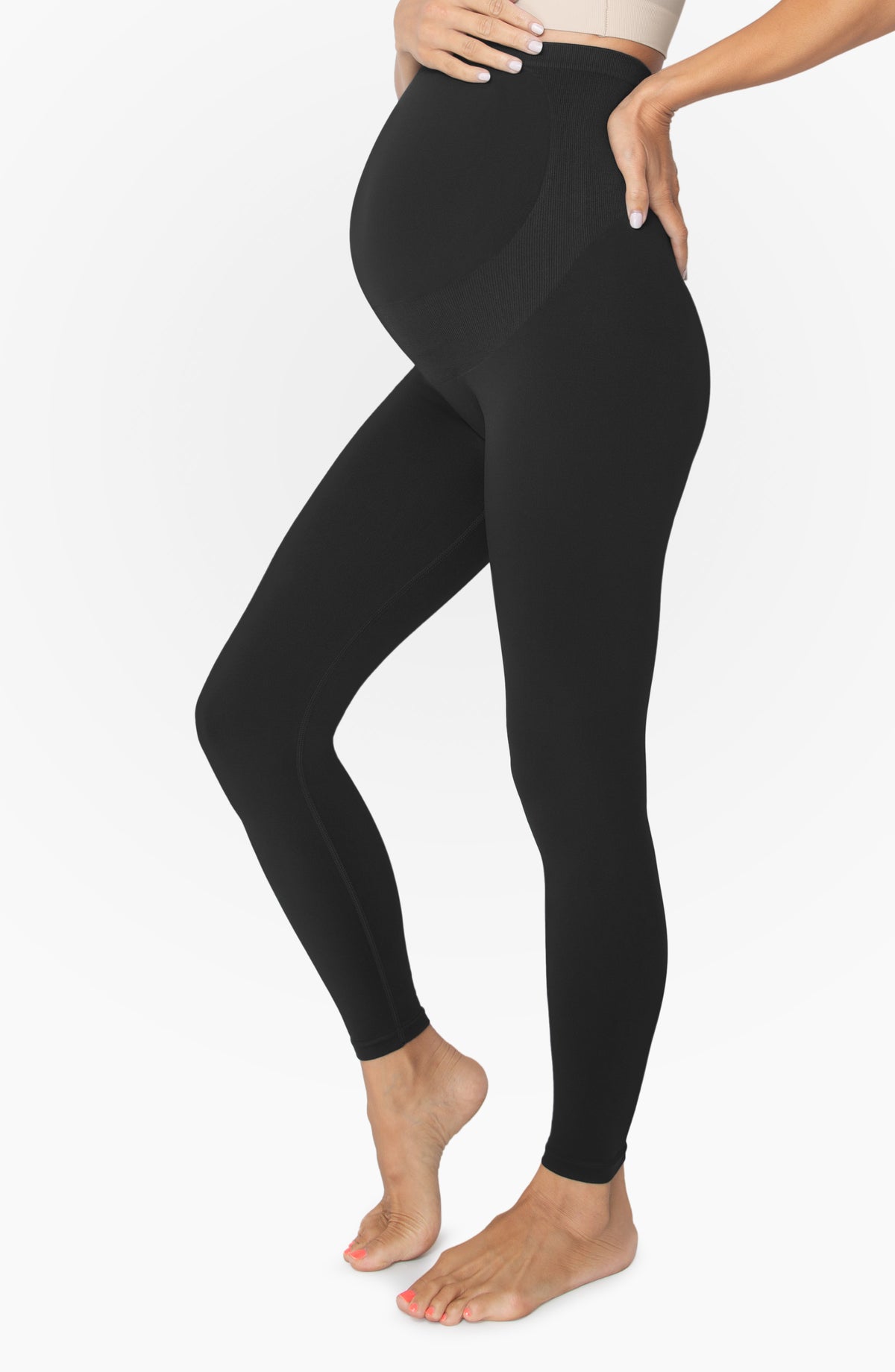 Women's Ultra-Soft Stretchy Maternity Legging Shorts Black