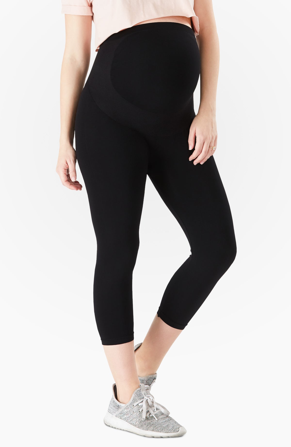 Maternity Black Snatched Rib Bump Support Leggings