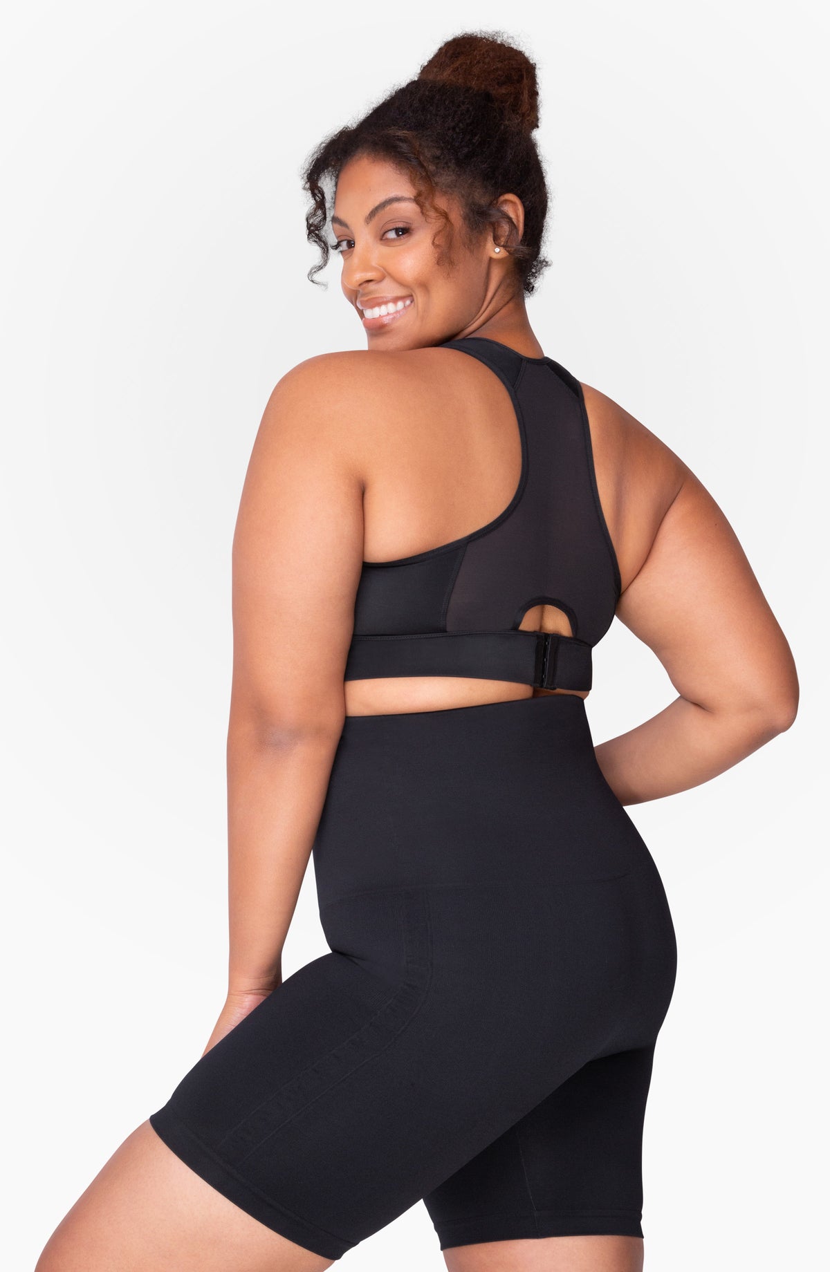 Plus Size Black TUMMY CONTROL Soft Touch Cycling Shorts